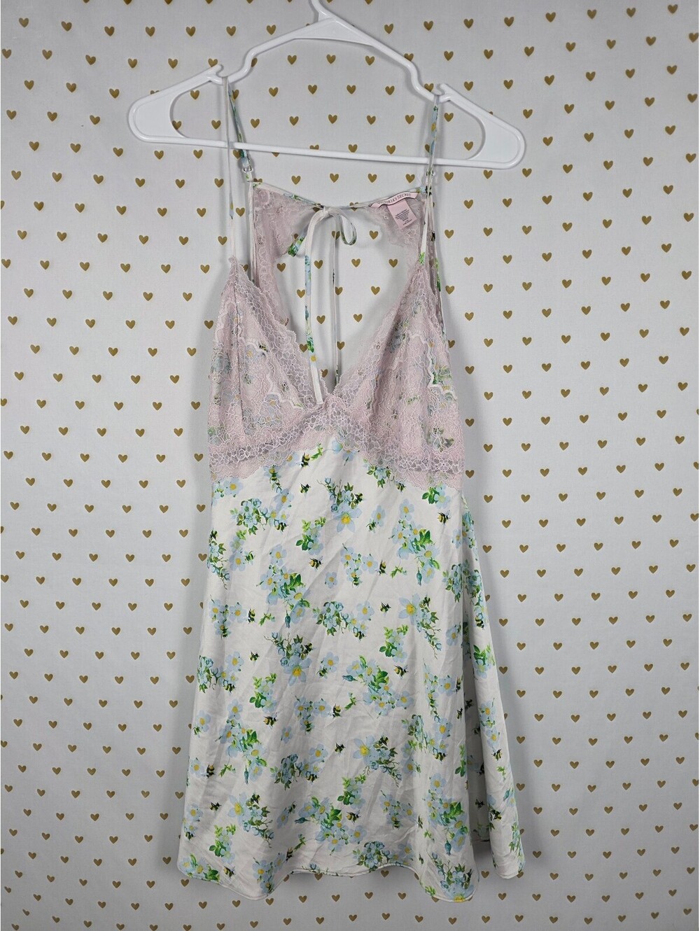 Victorias Secret Floral Open Back sexy slip dress Nightie Lingerie Sleep LARGE